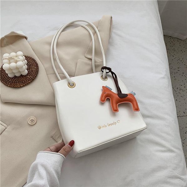 

new cartoon horse shoulder bags for women 2020 fashion soft pu leather handbag ladies messenger crossbody bag female purse