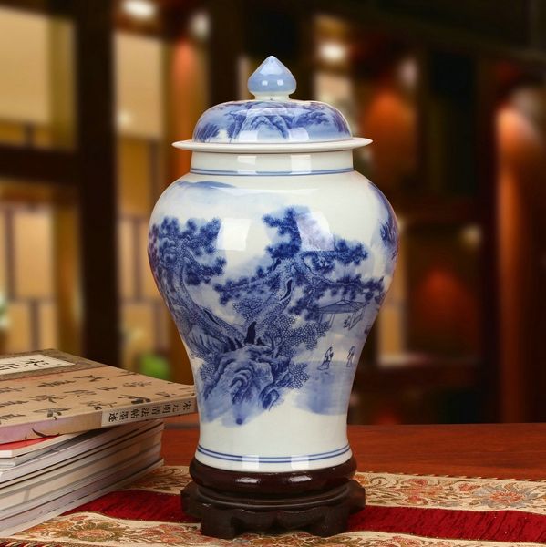 Qing Qianlong Mark Antikes Zuhause Porzellanvase Tempelgläser Blaue und weiße Ingwergläser Keramikvase Jingdezhen chinesischer Vasenverkauf