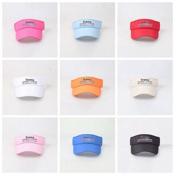 

us trump empty cap keep america great 2020 baseball visor cap cotton sport ball cap travel beach sun hats ljja4127 u6lp#, Yellow