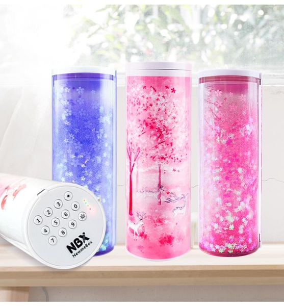 

password pencil case pencil box cartoon pattern pen holder large capacity stationery coded lock home office school storage bag