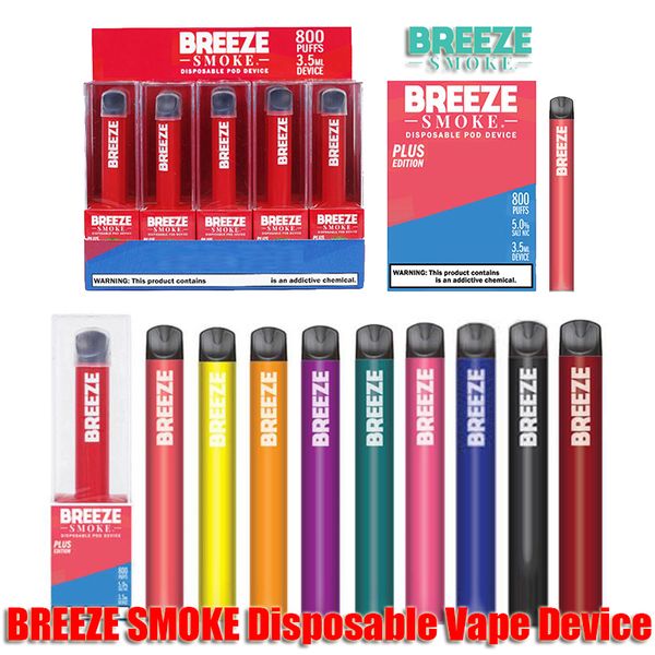 

БРИЗ SMOKE PLUS EDITION Одноразовые Vape устройства Pen Kit Pod 800 пуфы Укажи 3,5 мл картридж Vape Pen Vs Puff Bar Flow XXL