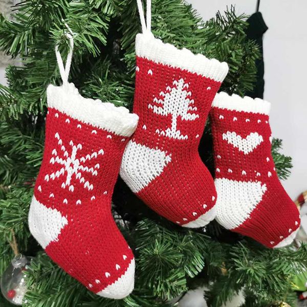 

christmas tree snowflake elk stockings christmas candy gift bag sacks pendant