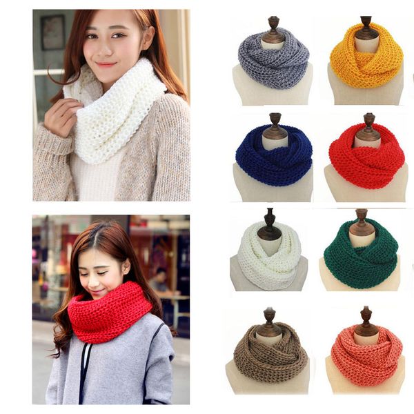

winter women infinity scarf casual warm knitting soft ring scarves round neck snood scarf shawl for lady wool scarf, Blue;gray
