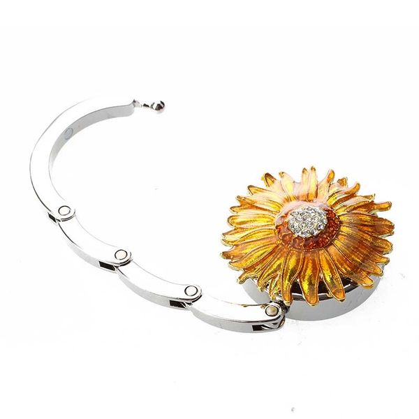 

gift wrap round metal folding rhinestone flower handbag bag purse table hook hanger holder