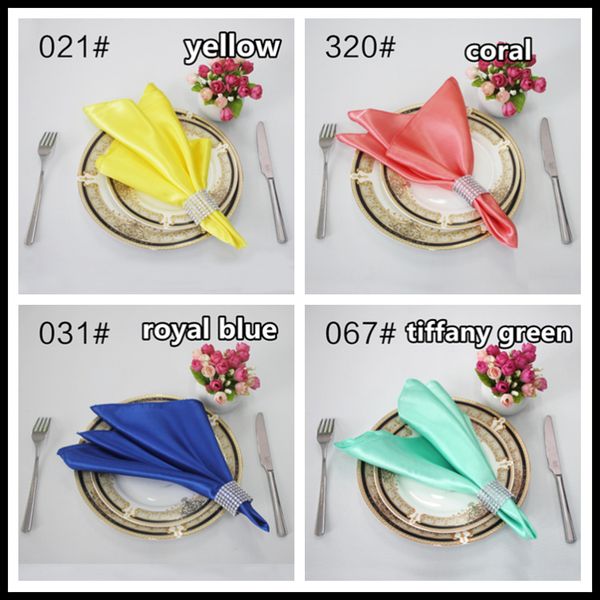 

dearest 10pcs 48cm square satin napkins solid handkerchief for wedding party l restaurant table decors
