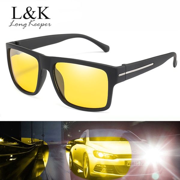 

classic night vision sunglasses men square polarized anti-glare sun glasses male retro driving goggles uv400 for driver eyewear, White;black