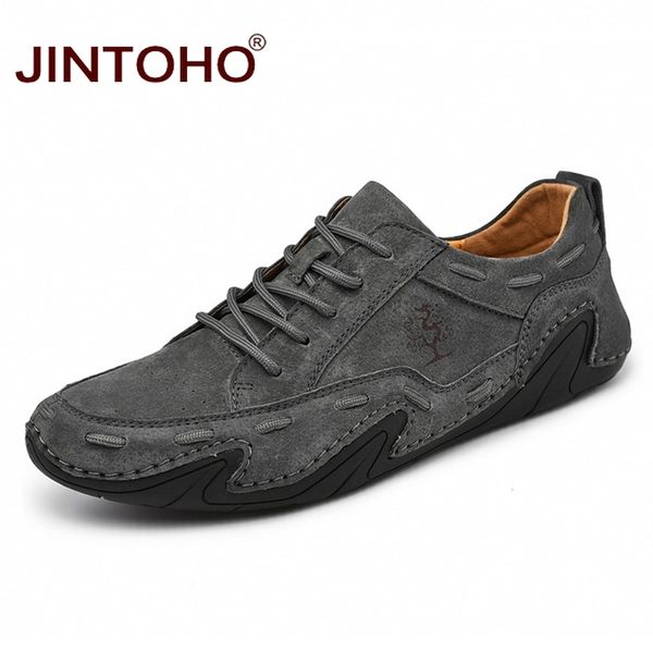 

jintoho large size mens shoes fashion genuine leather shoes for men casual men loafers brand flats, Black