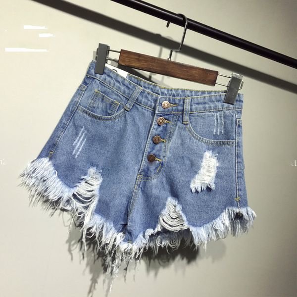 

brand new arrival casual summer denim women shorts high waists fur-lined leg-openings plus size short jeans tj1115, White;black