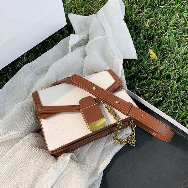 

pu leather contrast color crossbody bags for women 2020 fashion small shoulder bag female handbags and purses travel bags
