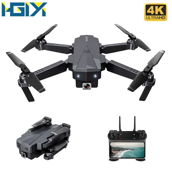 

hgiyi sg107 mini rc drone with 1080p 4k camera 2.4ghz wifi fpv foldable quadcopter optical flow rc drones helicopter toys vs e58