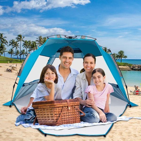 

uv sun shelter windproof waterproof breathable portable outdoor camping beach tents fit 3-4 person