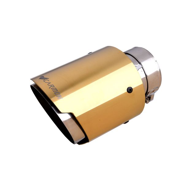 

carmon car universal stainless steel exhaust tip golden color end pipe for bmw benz audi vw golf parts