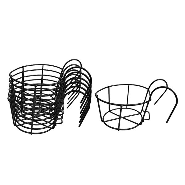 

7pieces black metal flowerpot hanging basket holder garden plant racks
