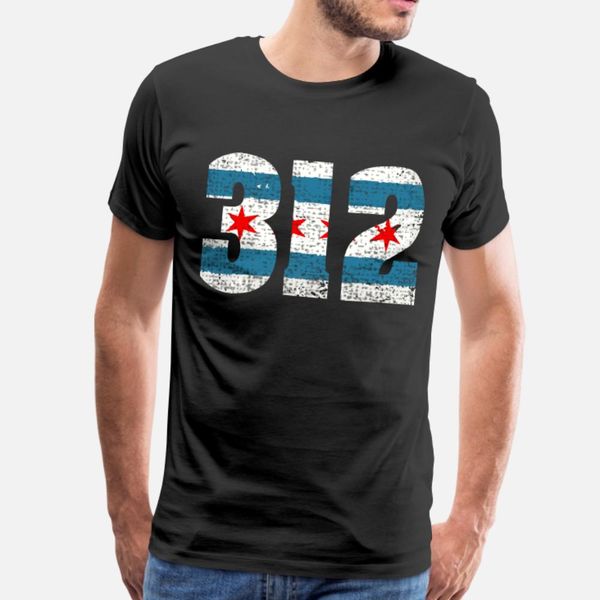 

312 chicago flag s hoodie apparel clothing t shirt men custom cotton size s-3xl family graphic comical spring autumn standard shirt
