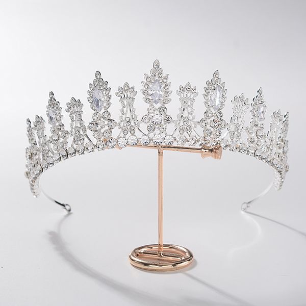 

slbridal сплава rhinestone кристалл цирконий цветок свадебные tiara принцесса корона свадебные аксессуары для волос платье женщин ювелирные, Golden;silver