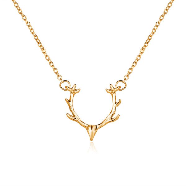 

chokers alloy antlers elk pendant choker necklace set for women chain on the neck friends kpop girl gift jewelry 2021 aesthetic xl10422, Golden;silver