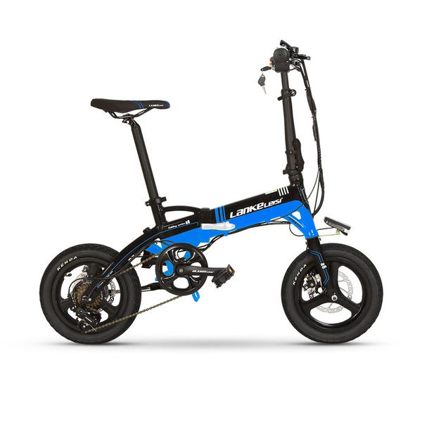 

a6 the selling mini 14 inch electric bike ebike l g battery 5 shifts pas mode 60 km range from china, Silver;blue