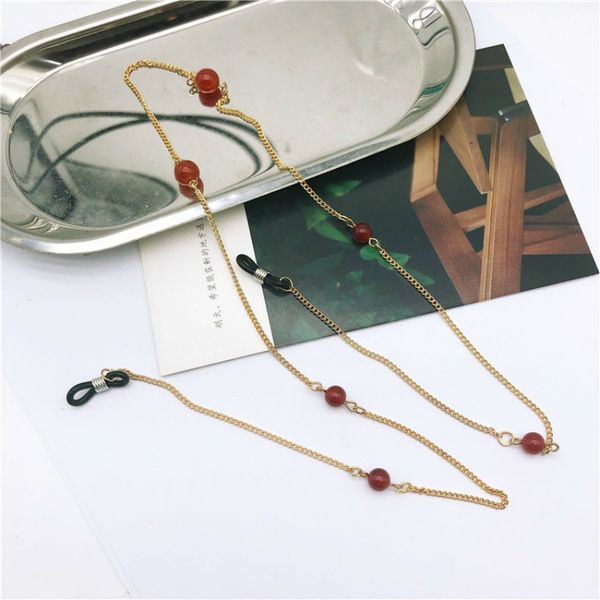 

women red beaded eyeglass chains fashion reading glasses lanyard spectacles cords new gold eyewears cord holder neck strap lady, Silver