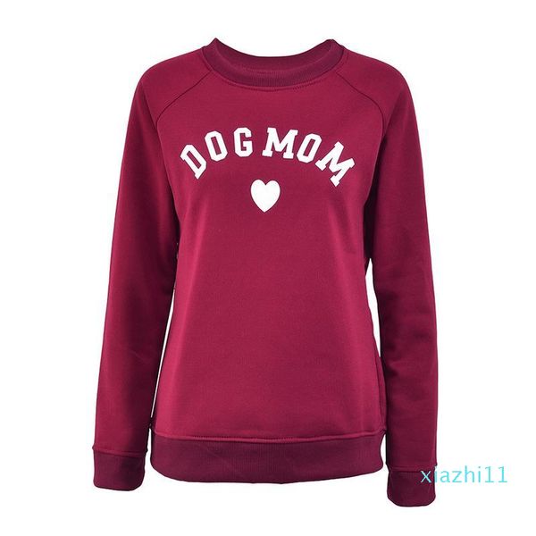 

dog mom women's plus velvet fashionable long sleeve casual pullover sweatshirt letter printing kawaii sweatshirt clothing, Black
