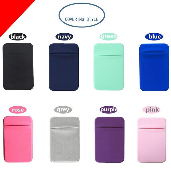 

cgjxs2020 elastic lycra pocket holder mobile phone case wallets credit id card pocket 3m adhesive sticker pouch for iphone 11 pro max x xs x