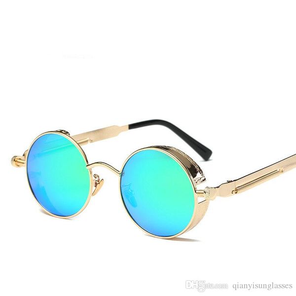 

fashion round sunglasses womens color mirror men retro vintage cool sun glasses uv400, White;black