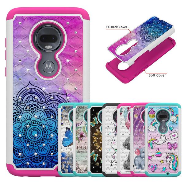 

cgjxsfor moto g7 g6 e5 e4 z3 play google pixel 3 xl bling diamond shockproof hard pc tpu case defender flower butterfly lace hybrid armor co