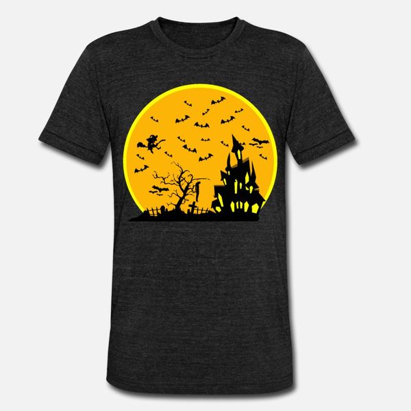 

halloween all hallows eve scary house sunset bats t shirt men customized short sleeve o-neck gents crazy new fashion spring autumn shirt