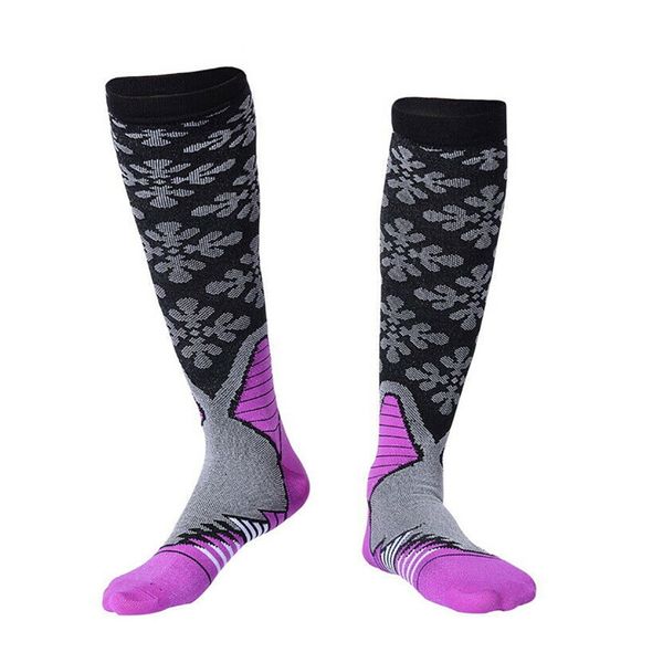

sports socks knee high/long rinted compression polyester nylon hosiery cycling footwear accessories for women men, Black