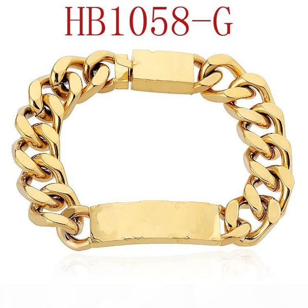 

designer men's bracelets stainless steel iced out bracelets designer bracciali chain bracelet for women male drop shipping, Golden;silver