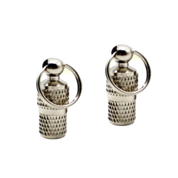 

2 pcs dog cat anti lost mini silver storage tube collar pet id tag tube
