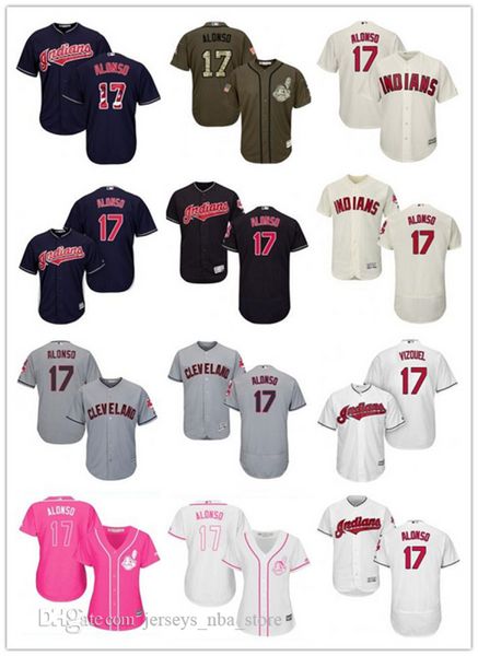 

custom Sports 17 Yonder Alonso Baseball Jerseys ClevelandIndians Indian men women youth red white high-quality jersey free ship