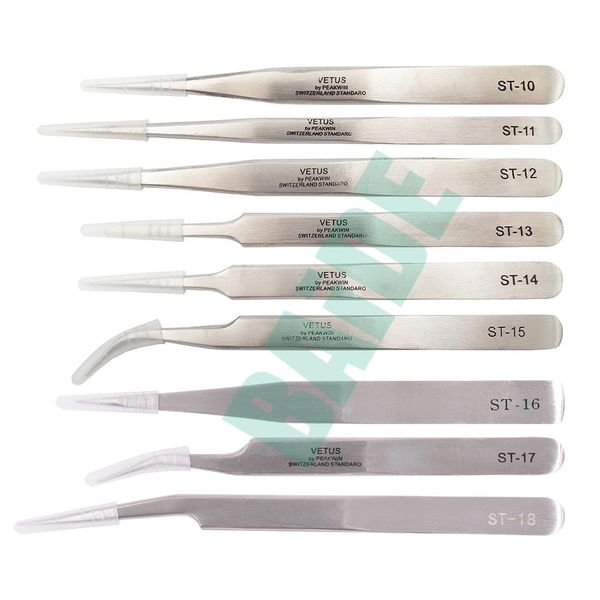 

cgjxsgreen package st -10 11 12 13 14 15 16 17 18 silver nipper 1 .5mm stainless steel vetus tweezers repair tools 120pcs /lot