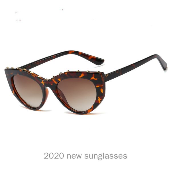

leopard frame cat sunglasses woman 2020 summer new fashion sun glasses shades for women uv400 nx, White;black