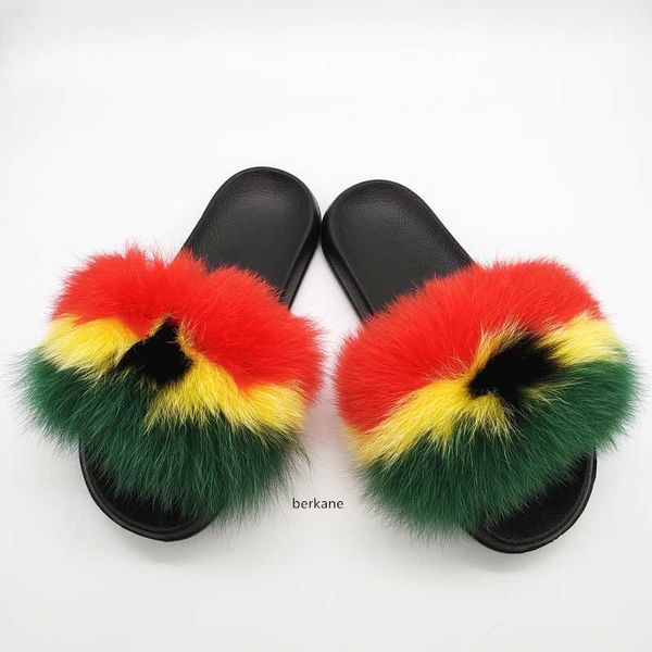 

natural hair slippers women fur raccoon south africa fluffy sliders jamaica furry summer sweet ladies shoes nigeria ghana, Black
