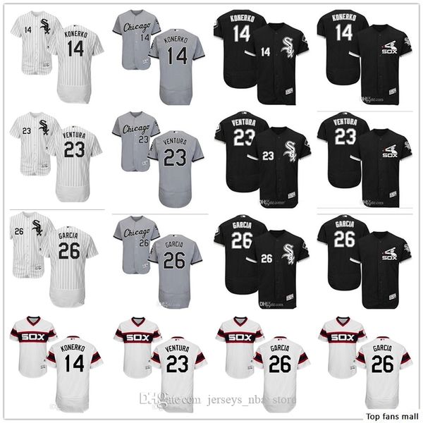 

пользовательские mens женщины молодежь 2019 величественный белый sox джерси 23 робин вентура 14 пол konerko 26 avisail garcia главная black, Blue;black