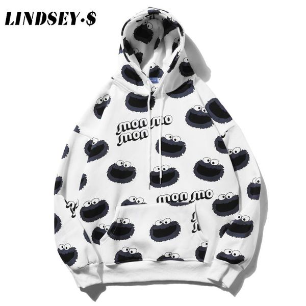 

lindsey seader sesame dots prints harajuku fleece hoodies sweatshirts streetwear 2020 hip hop casual pullover hooded, Black