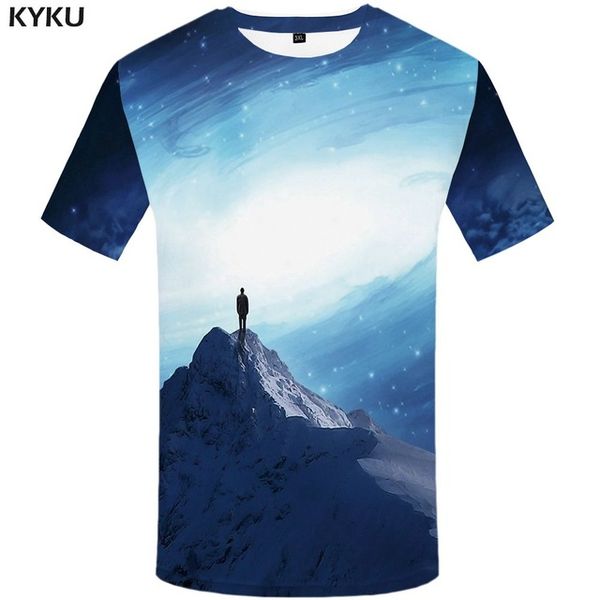 

galaxy character blue mountain 3d prin summer hipster 3d print shirts comics plus size aesthetic men clothing