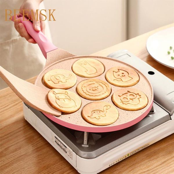 

seven-hole breakfast pan multi-function wheel pancake pan small frying egg dumpling non-stick frying egg mould
