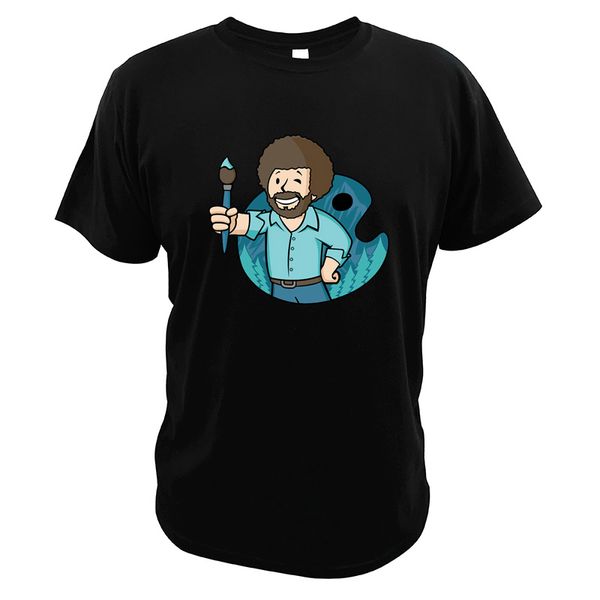 

bob ross t shirt fallout 4 action role playing game tees vault boy men cotton digital print streetwear t shirt