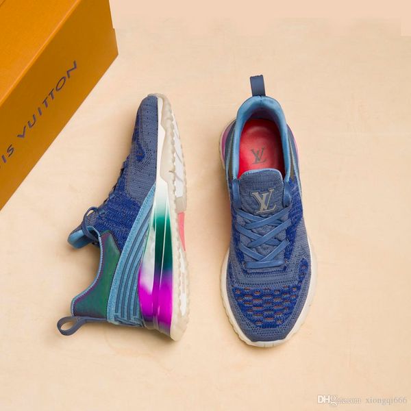 

high-end men's knitted casual shoes, comfortable and versatile, men's casual sports shoes with boxaf, Red;white