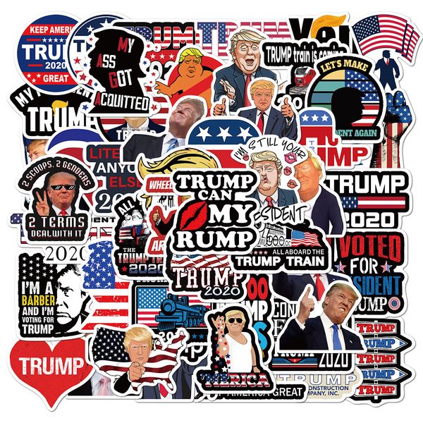 

fedex shipping wholesale 50pcs/pack president trump graffiti stickers car luggage helmet lapskateboard decal kids toys
