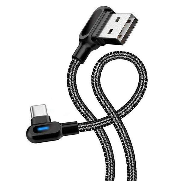 

cgjxsdouble elbow type -c micro usb cables fast charge 90 degree cable with light for samsung huawei quick cable for allmobile phone fast ch
