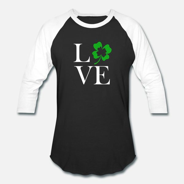 

love four leaf clover irish green st patrick t shirt men printed short sleeve crew neck leisure gift building spring autumn normal shirt