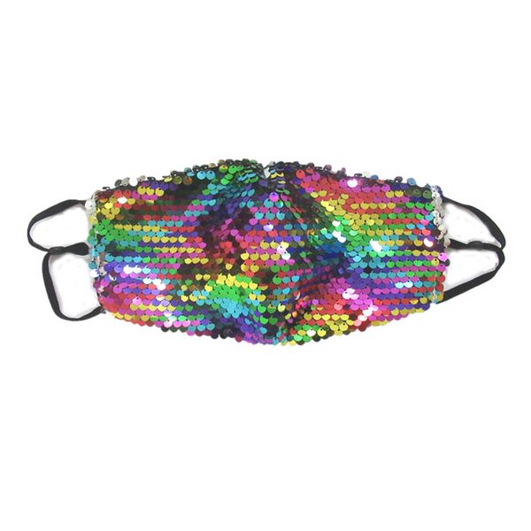 

2020 colorful sequined men women face mask thin breathable dustproof mask hanging ear mask face shields wholesale