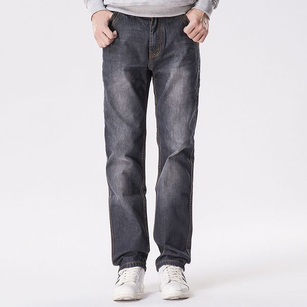 

seasonal loose jeans autumn men's straight baggy trousers plus size 46 48 casual jeans denim trousers men bottoms black blue
