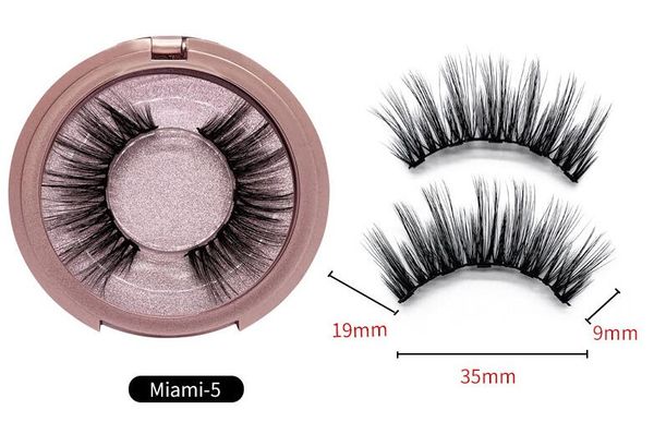 

reusable magnetic eyelashes set 5 magnets lashes + magnetic eyeliner + tweezer 9 styles handmade mink lashes 100sets/lot dhl