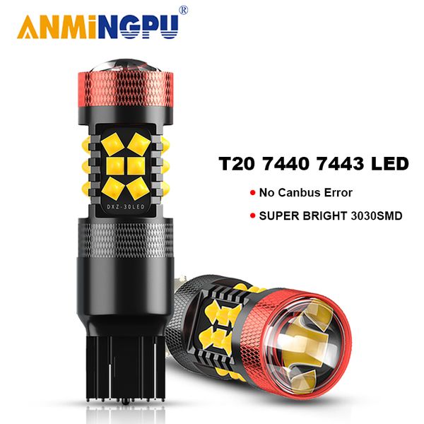 

anmingpu 2x signal lamp t20 7443 7440 led w21w w21/5w wy21w canbus 3030smd t25 3157 led p27/7w 3156 p27w drl turn signal lights