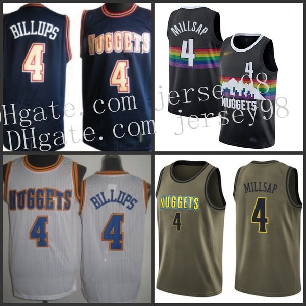 

denver nuggets men #4 chauncey billups nba static fashion jersey, Black