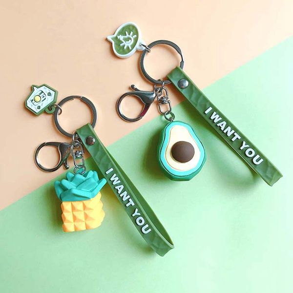 

fashion jewelry key ring gift 2020 new simulation fruit avocado watermelon banana pendant keychain, Silver
