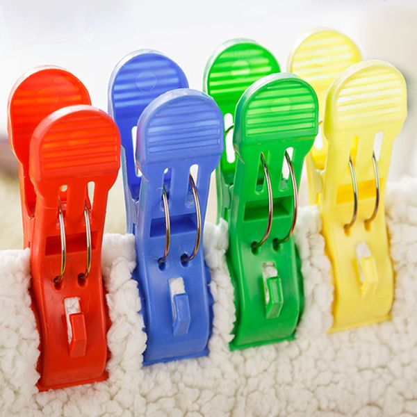 

4pcs/set new plastic windbreak large clips household blanket clothes fixation clamp